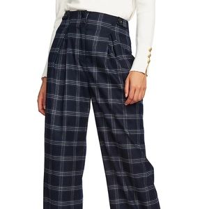 Soft Plaid Wide Leg Pants